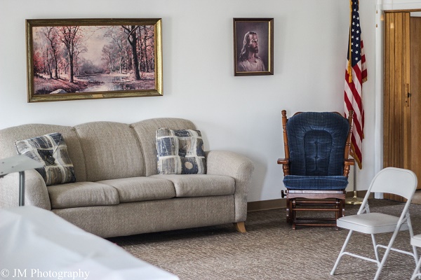 Community center couch and rocking chair